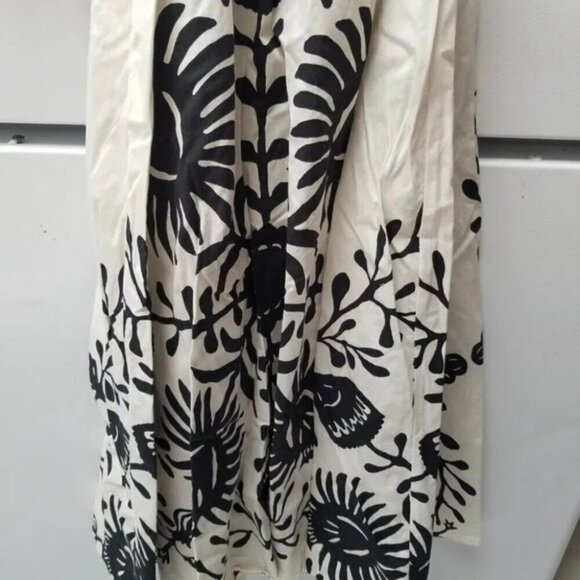 Zara Floral Printed Black White Kimono Belt Dress L - Picture 14 of 15